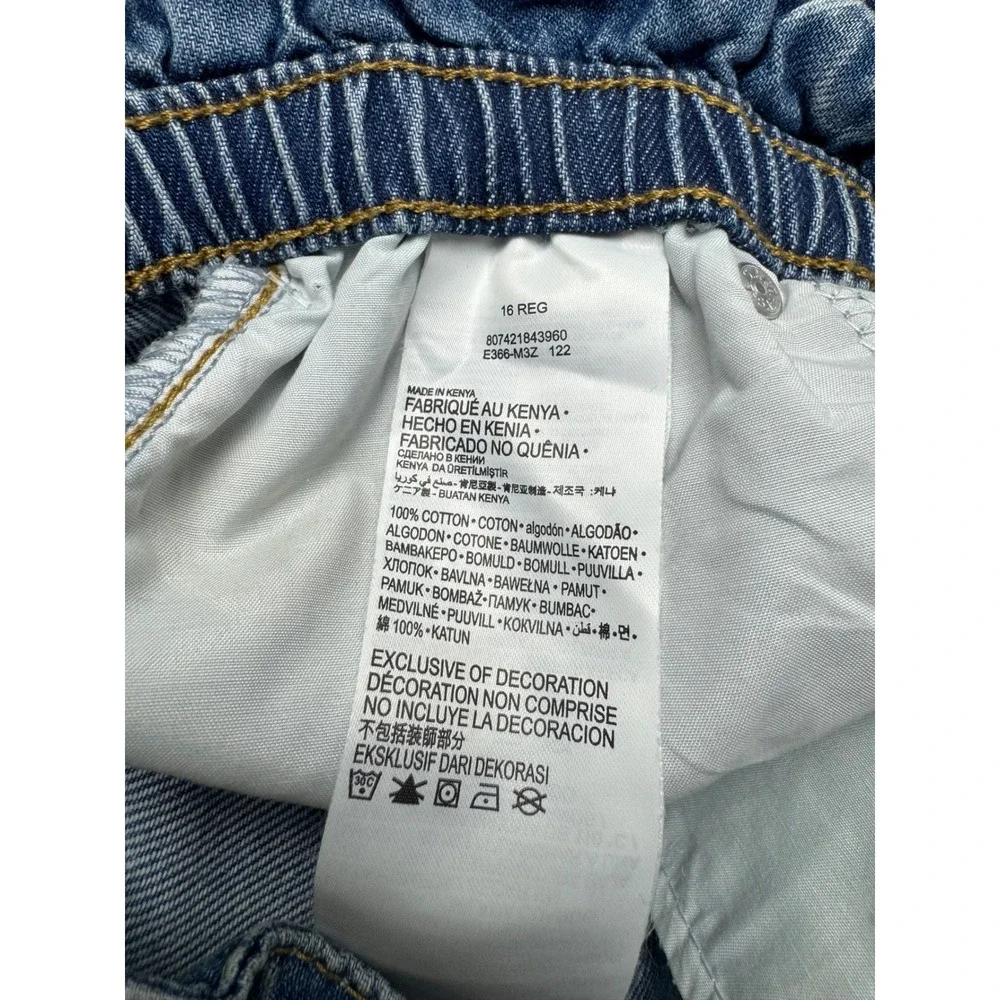 Levis Girls 16 High Rise Pull On Denim Skirt Light Wash‎ Paperbag Waist  NWT